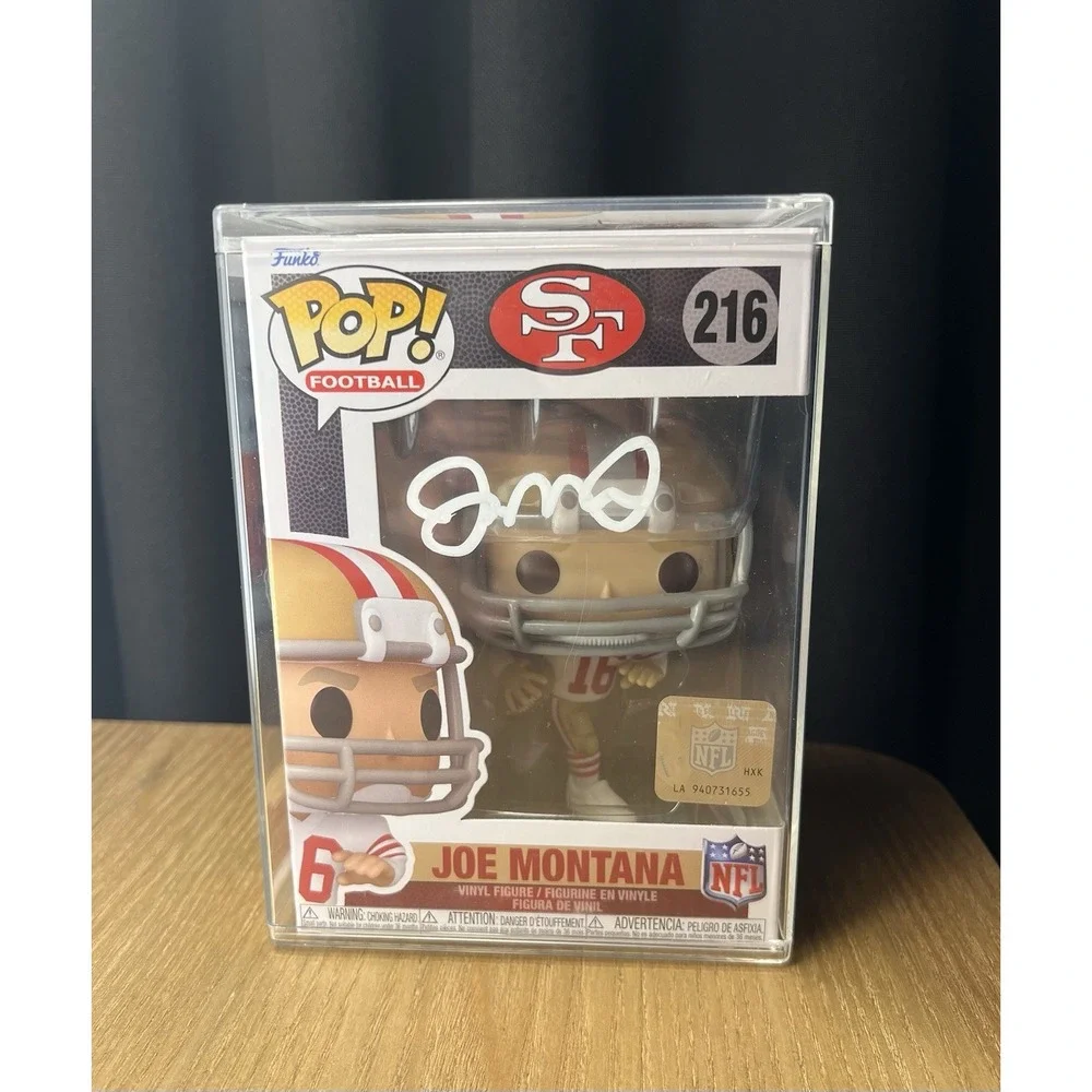 Joe Montana Signed Funko Pop #216 49ers NFL Legends Fanatics COA Mint w/ Case